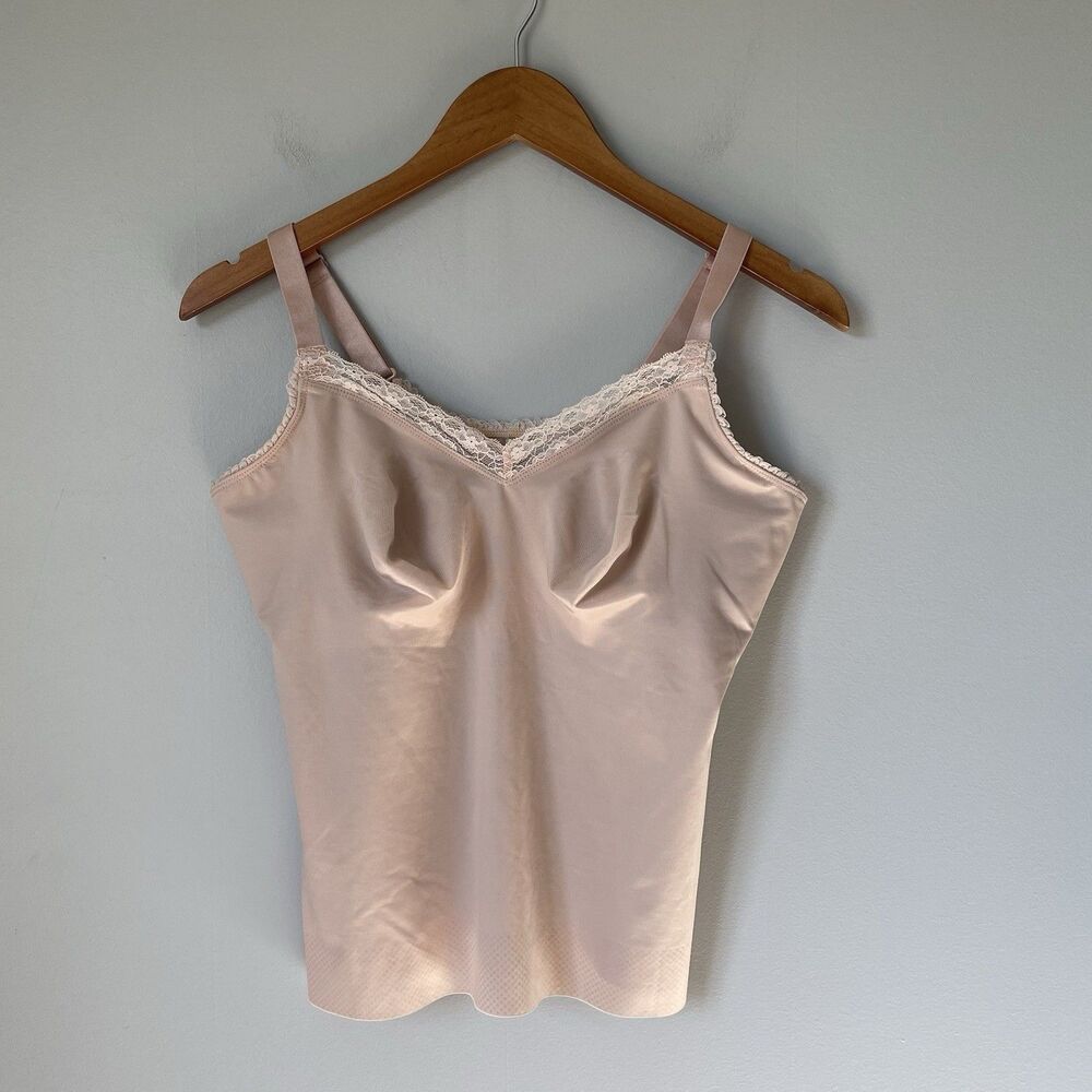Ruby Ribbon Everyday Shape Camisole Tank Shapewear Beige Lace Size 38 STY #1841